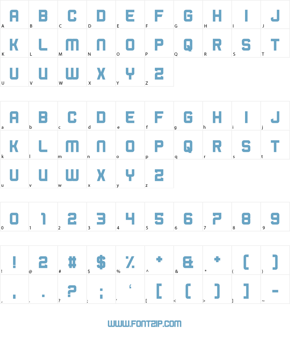 Bromine Cocktail Font Character